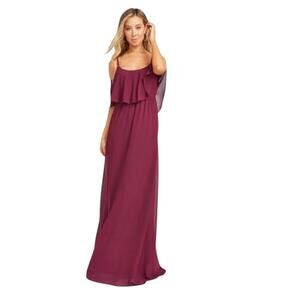 Show Me Your Mumu Size M Caitlin Ruffle 64" Maxi Dress Chiffon Formal